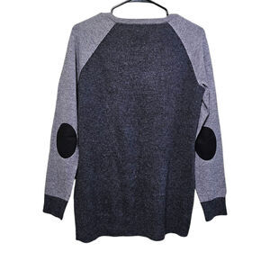 J. Crew Wool Blend Sweater Women's Size XS Gray Elbow Patch Long Sleeve Neutral